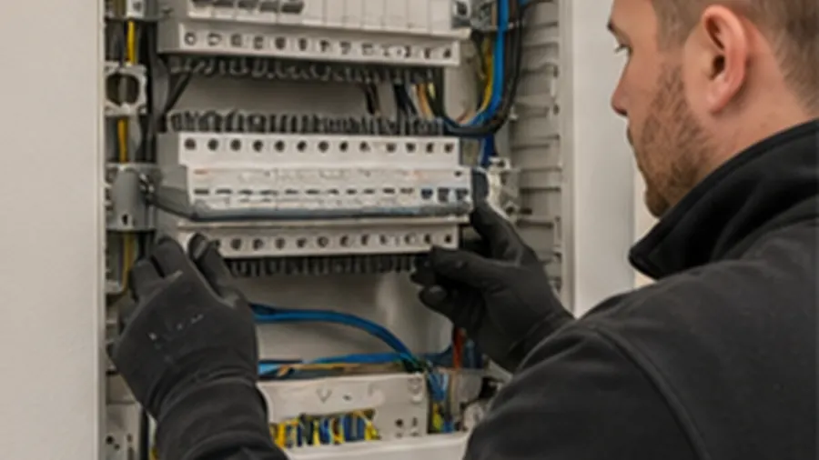 Old fuse box and modern consumer unit